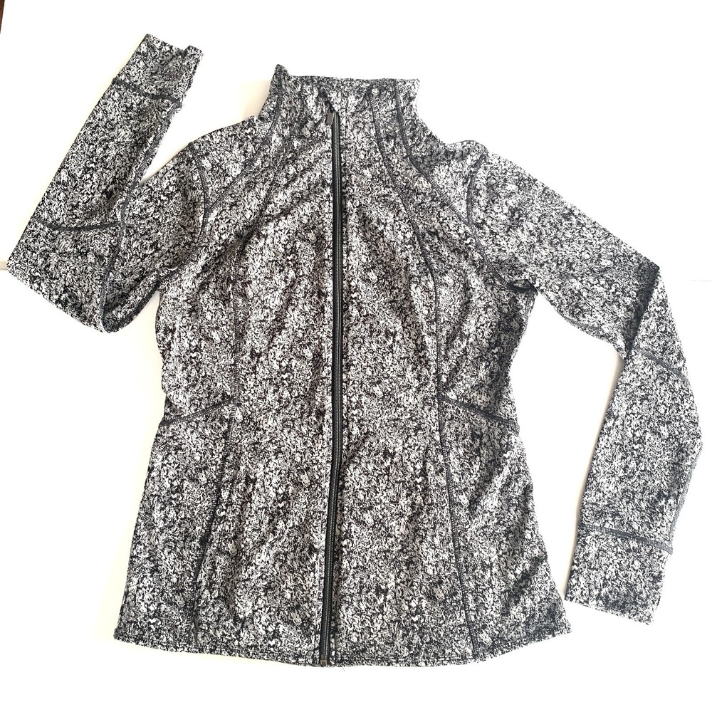 Member's Mark Black/Gray Athleisure Jacket Poly/Spandex Full Zip Wm's Sz M
